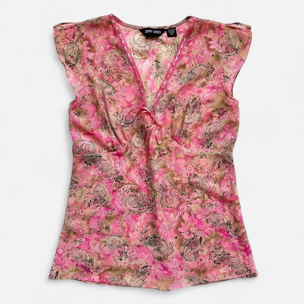 YK Zero Zero Fairy Babydoll Paisley Print Sleeveless Top